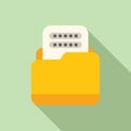 Folder password icon flat vector. Id process