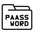 Folder password icon outline vector. Code step