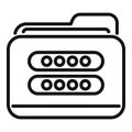 Folder password icon outline vector. Data secure