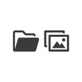 Folder and picture file web vector icon set Royalty Free Stock Photo