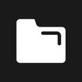 Folder pixel dark mode glyph ui icon Royalty Free Stock Photo