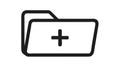 Folder with Plus Sign Outline Icon for New Folder, vector design Generative AI Royalty Free Stock Photo