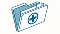 Folder with plus symbol, add new document or medical file vector design Generative AI Royalty Free Stock Photo