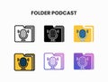 Folder Podcast Audio icons.