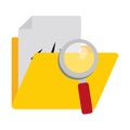 Folder with programming code and magnifying glass symbol Royalty Free Stock Photo