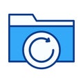 Folder Refresh Flat Colored Icon for Sync and Updated Files Royalty Free Stock Photo