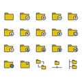 Folder related icon set. Vector illustration