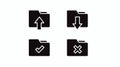 Folder related line icon set. File documents linear