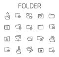 Folder related vector icon set.