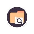 folder search icon, vector flat design