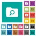 Folder search square flat multi colored icons Royalty Free Stock Photo