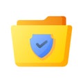 Folder secure shield encryption single isolated icon with smooth style Royalty Free Stock Photo