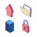 Folder security center upload data technology internet Royalty Free Stock Photo