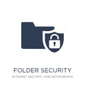 Folder security icon. Trendy flat vector Folder security icon on Royalty Free Stock Photo