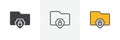 Folder security icon vector set on white background