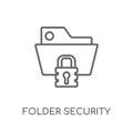 Folder security linear icon. Modern outline Folder security logo