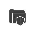 Folder with security shield vector icon Royalty Free Stock Photo