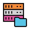 Folder Server color line icon