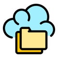 Folder server data icon color outline vector