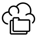 Folder server data icon, outline style
