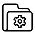 Folder setting line VECTOR icon Royalty Free Stock Photo
