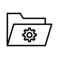Folder setting thin line vector icon Royalty Free Stock Photo