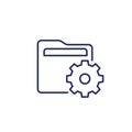 folder settings icon, line vector pictogram Royalty Free Stock Photo