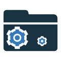 Folder settings icon, vector graphics