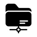Folder sharing vector  glyph flat icon Royalty Free Stock Photo