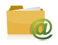 Folder and at sign illustration Royalty Free Stock Photo