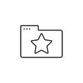Folder star icon. Simple line, outline vector of icons for ui and ux, website or mobile application