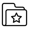 Folder star line VECTOR icon