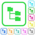 Folder structure vivid colored flat icons icons