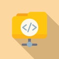 Folder system api icon flat vector. Gear hosting Royalty Free Stock Photo