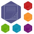 Folder with table excel icon, outline style Royalty Free Stock Photo