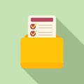 Folder task schedule icon flat vector. Event time Royalty Free Stock Photo