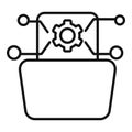 Folder tech specification icon outline vector. Technical overview