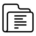 Folder text align Line icon