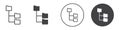 Folder tree icon thin line illustration