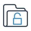 Folder unlock Line icon Royalty Free Stock Photo