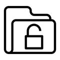 Folder unlock Line icon Royalty Free Stock Photo