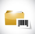 Folder and upc barcode illustration design Royalty Free Stock Photo