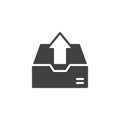 Folder with upload arrow icon vector