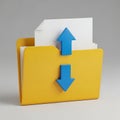Folder with upload and download arrows Royalty Free Stock Photo