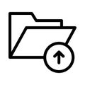 Folder upload vector  thin line icon Royalty Free Stock Photo