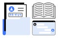 Digital Records and Documents with Chat Interface and Open Book Elements Royalty Free Stock Photo