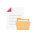 Folder vector flat color icon Royalty Free Stock Photo