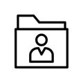 Folder vector thin line  icon Royalty Free Stock Photo