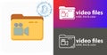 Folder with video files flat icon. line icon Royalty Free Stock Photo