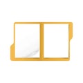 Folder with a white sheets of paper on a white background, vector Royalty Free Stock Photo